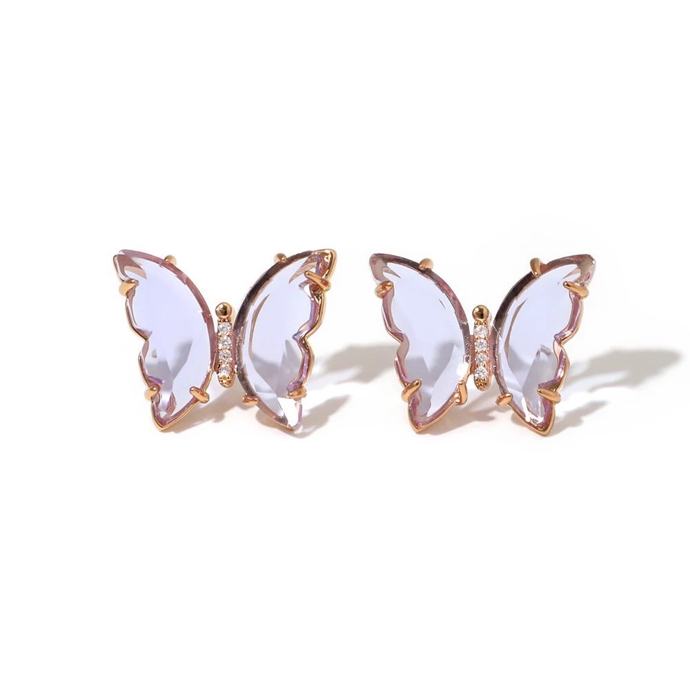 Glass butterfly 🦋 stud earrings